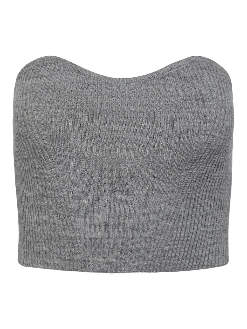 Angie Knit Tube Top - Light Gray Melange