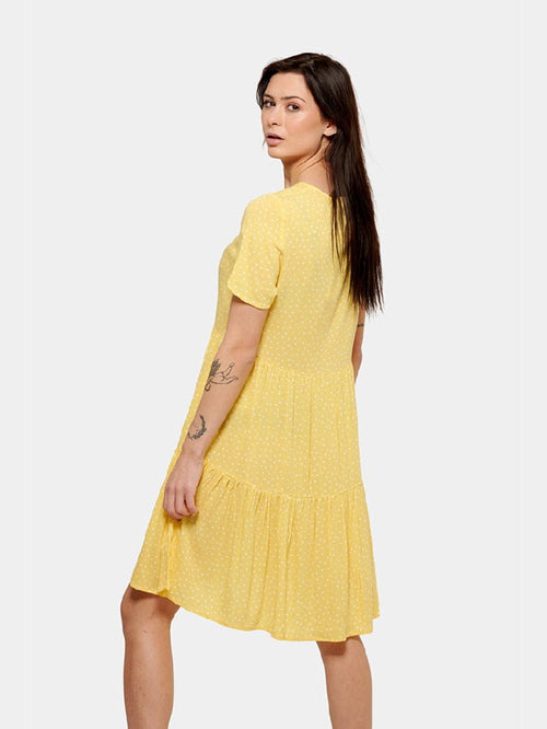 Anna dotted dress - yellow - TeeShoppen Group™ - Dress - Amis de Copenhague
