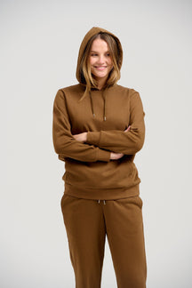 Basic Sweatsuit met hoodie (bruin) - pakketdeal (vrouwen)