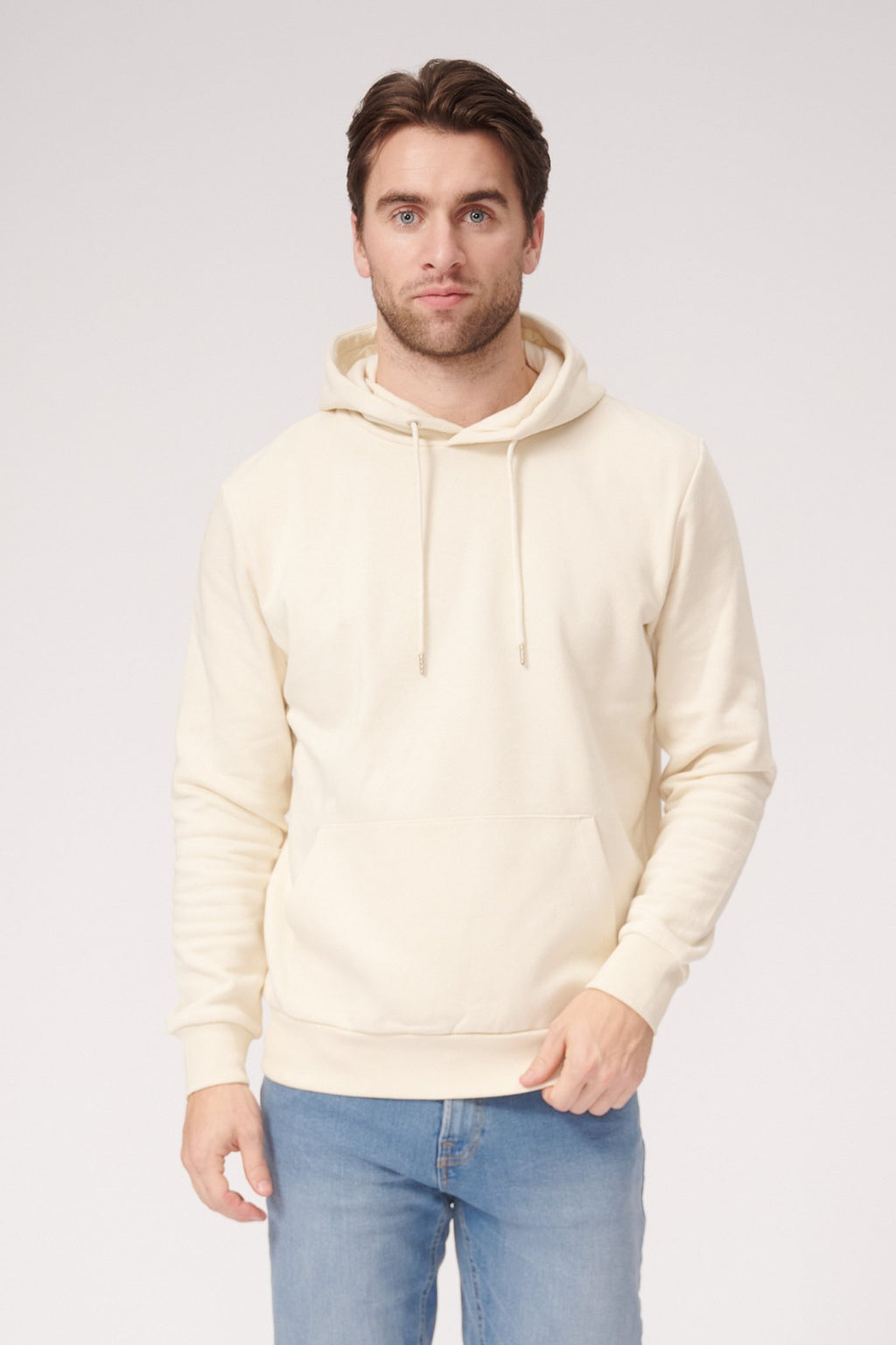 Basic Sweatsuit met hoodie (licht beige) - pakketdeal