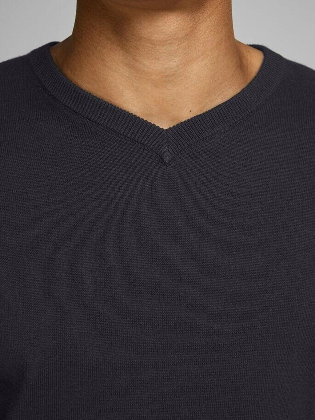 Basic brei v -neck - zwart