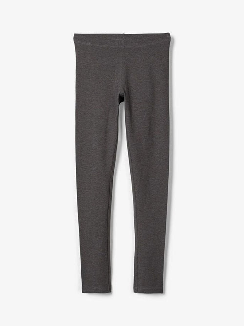 Basic leggings in cotton - Dark Gray - TeeShoppen Group™ - Pants - Name It