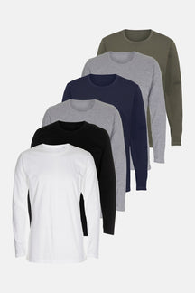 Basic T -shirt met lange mouwen - pakket deal (6 pcs.)