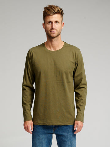Basic T-shirt met lange mouwen-Army Green