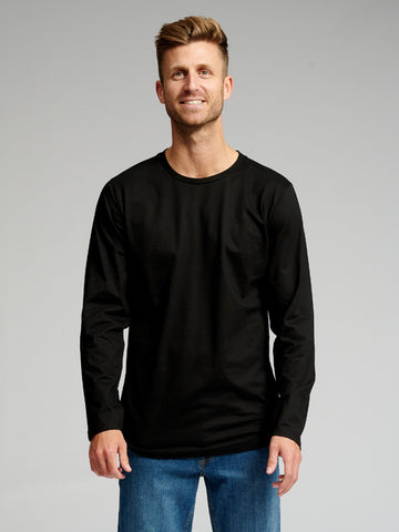 Basic T-shirt met lange mouwen-zwart