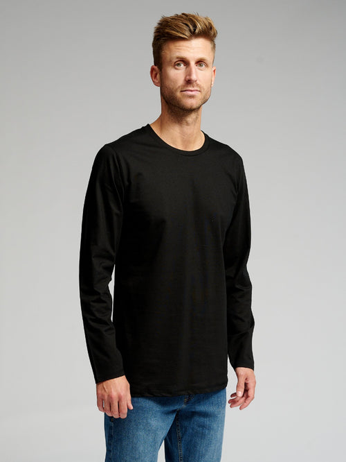 Basic Long-sleeved T-shirt - Black - TeeShoppen Group™ - T-shirt - TeeShoppen