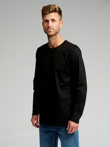 Basic T-shirt met lange mouwen-zwart