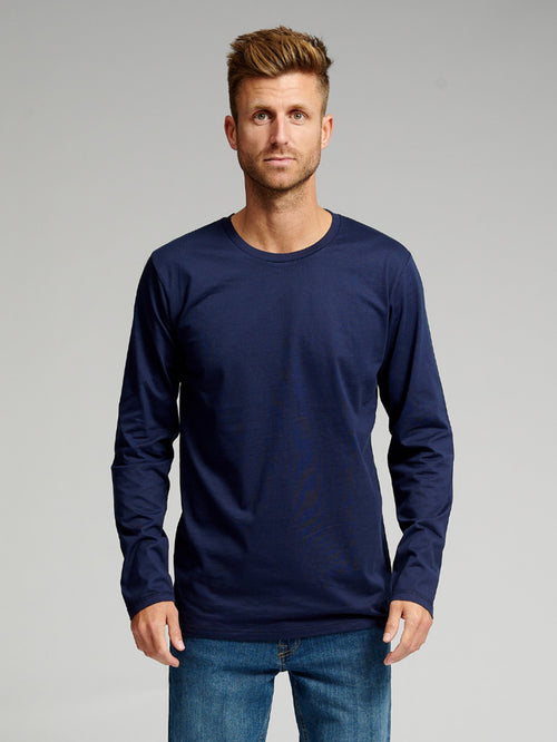 Basic Long-sleeved T-shirt - Navy - TeeShoppen Group™ - T-shirt - TeeShoppen