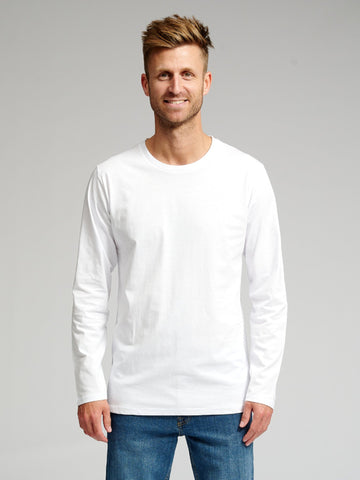 Basic T-shirt met lange mouwen-wit