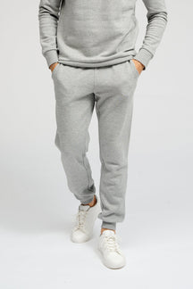 Basic Sweatsuit met hoodie (lichtgrijze melange) - pakketdeal