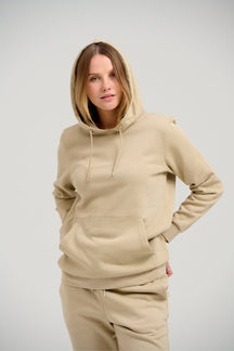 Basic Sweatsuit met hoodie (donker beige) - pakketdeal (vrouwen)