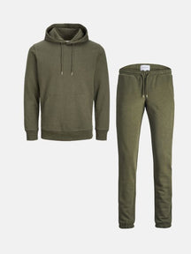 Basic Sweatsuit met hoodie (donkergroen) - pakketdeal