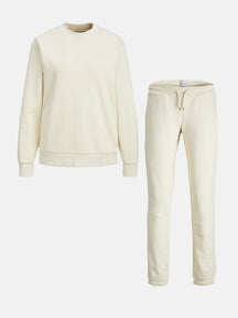 Basic Sweatsuit met hoodie (licht beige) - pakketdeal (vrouwen)