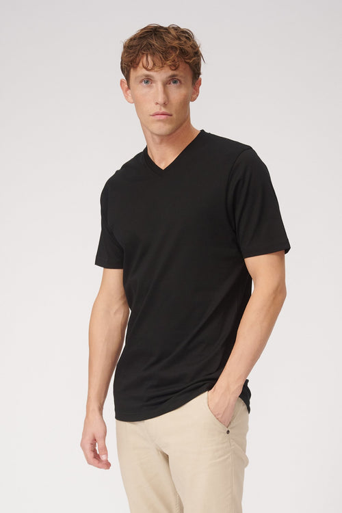 Basic Vneck t-shirt - Black - TeeShoppen Group™ - T-shirt - TeeShoppen