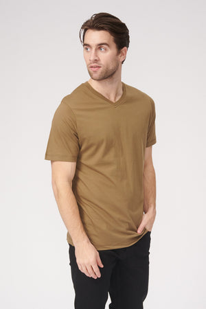 Basic Vneck t-shirt - Olive - TeeShoppen Group™ - T-shirt - TeeShoppen