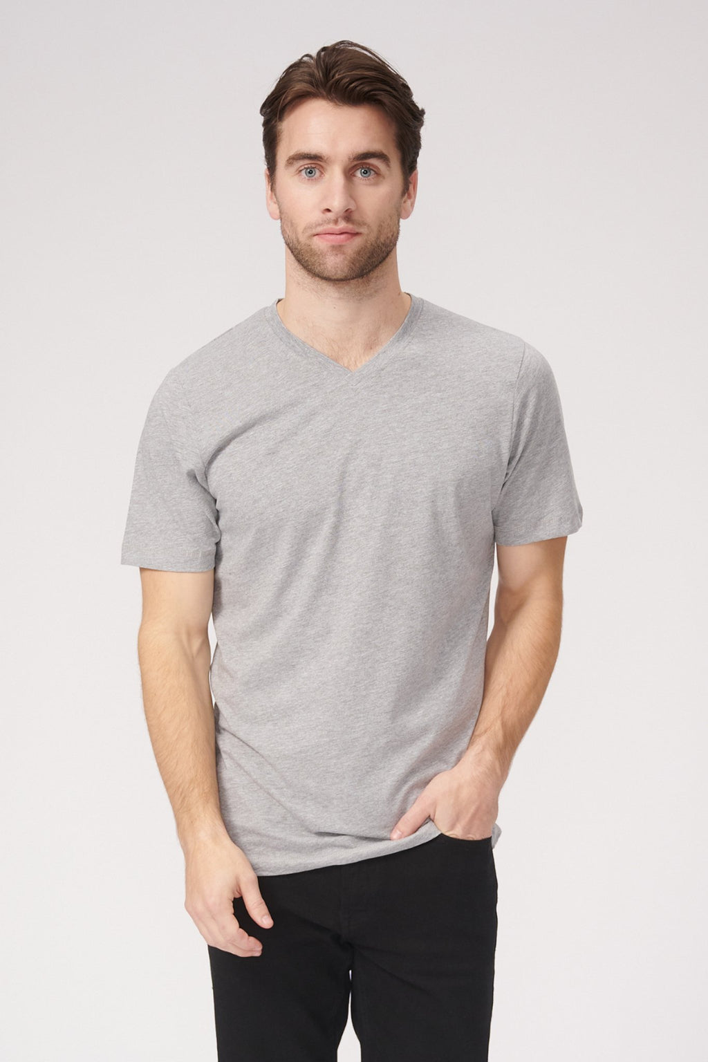 Basic Vneck T -shirt - Oxford Gray