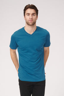 Basic VNECK T -shirt - Petroleumblauw