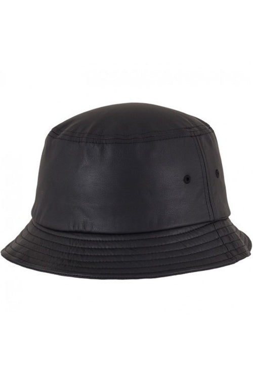 Bucket hat - Faux leather black - TeeShoppen Group™ - Accessories - Yupoong