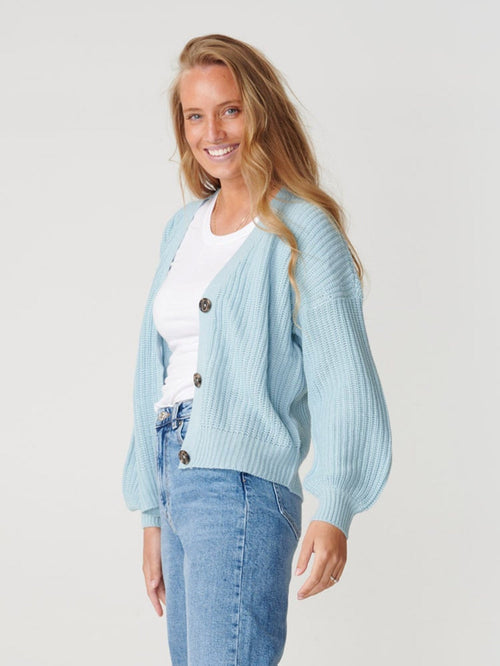 Button Cardigan - Blue fog - TeeShoppen Group™ - Knitwear - ONLY