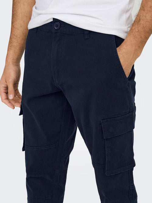 Cam Stage Cargo Pants - Dark Navy - TeeShoppen Group™ - Pants - Only & Sons