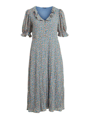 Canela Dress - Blue Floral - TeeShoppen Group™ - Dress - VILA