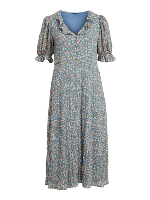 Canela Dress - Blue Floral - TeeShoppen Group™ - Dress - VILA