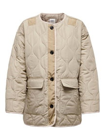Charlee Oversize Quilt Jacket - Witte peper