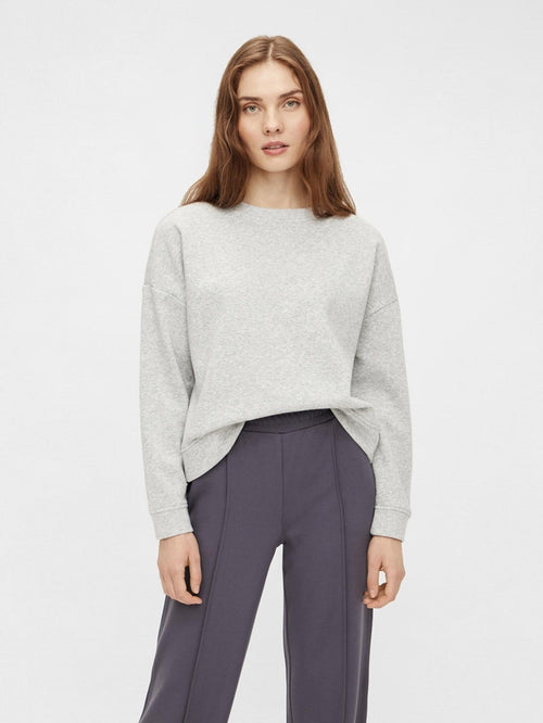 Chilli Sweatshirt - Light Grey Melange - TeeShoppen Group™ - Shirt - PIECES