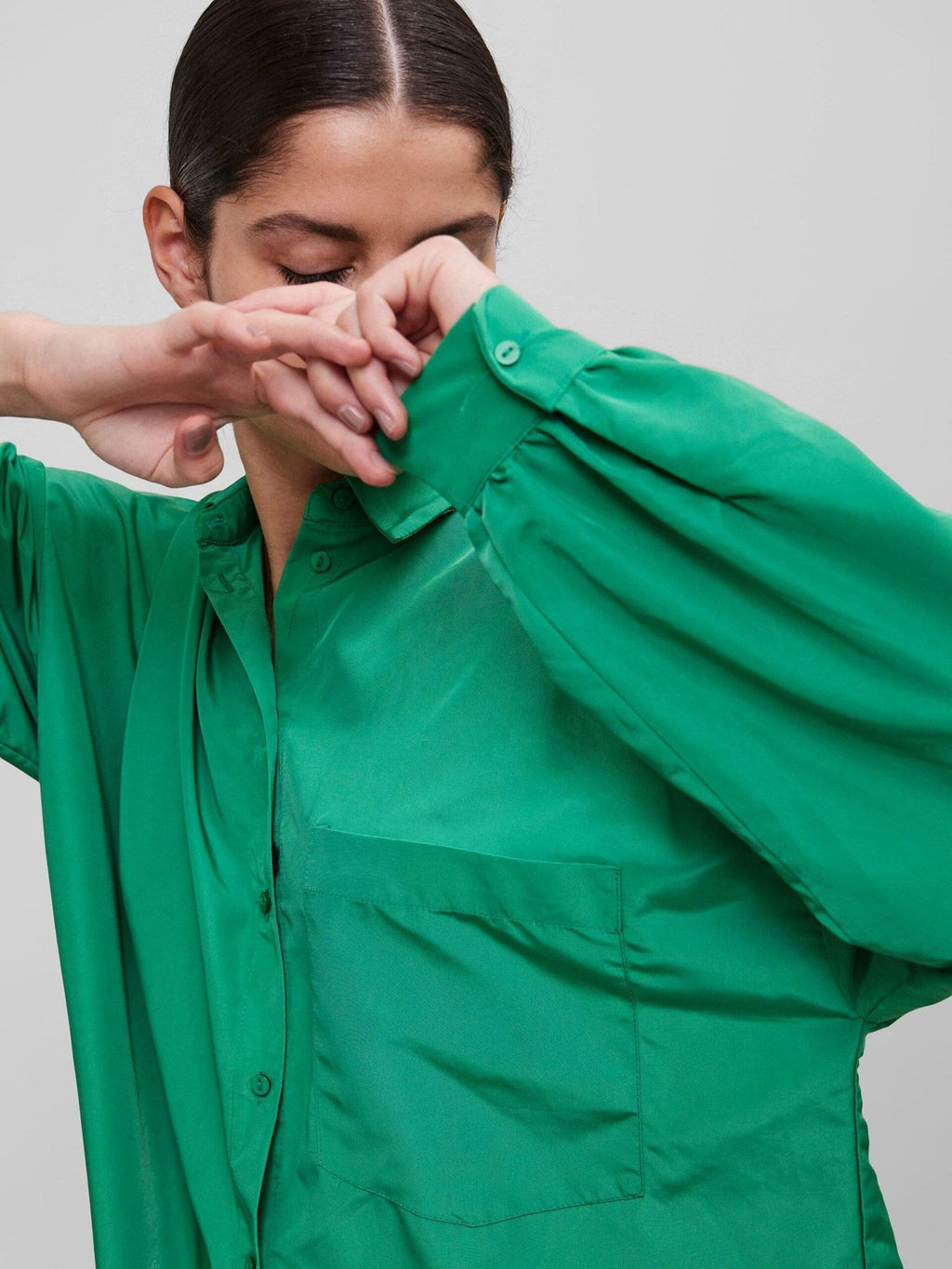 Chrilina oversized shirt - eenvoudig groen