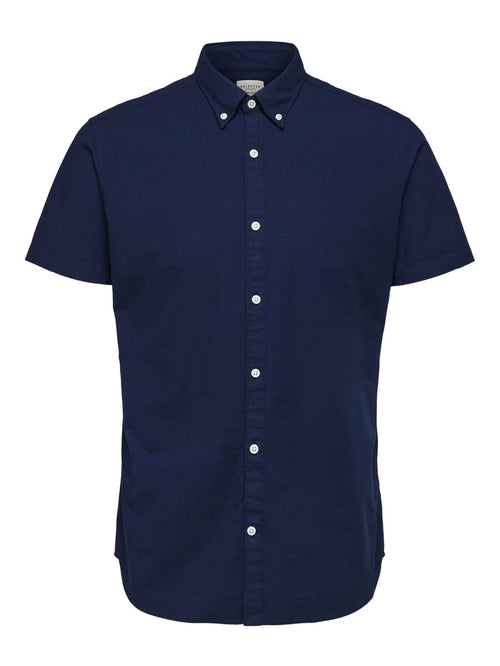 Classic short-sleeved shirt - Navy - TeeShoppen Group™ - Formal Shirts & Blouses - Selected Homme