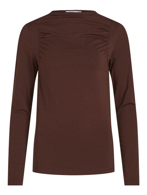 Crunch Long Sleeved Top - Demitasse - TeeShoppen Group™ - T-shirt - VILA
