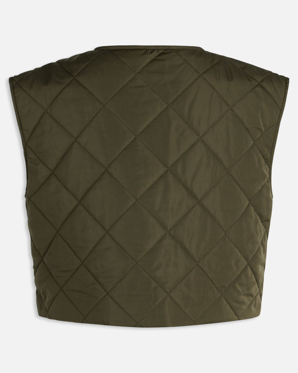 Daisy Short Quilt Vest - Khaki