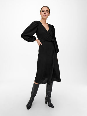 Dion Wrap Dress - Black - TeeShoppen Group™ - Dress - ONLY