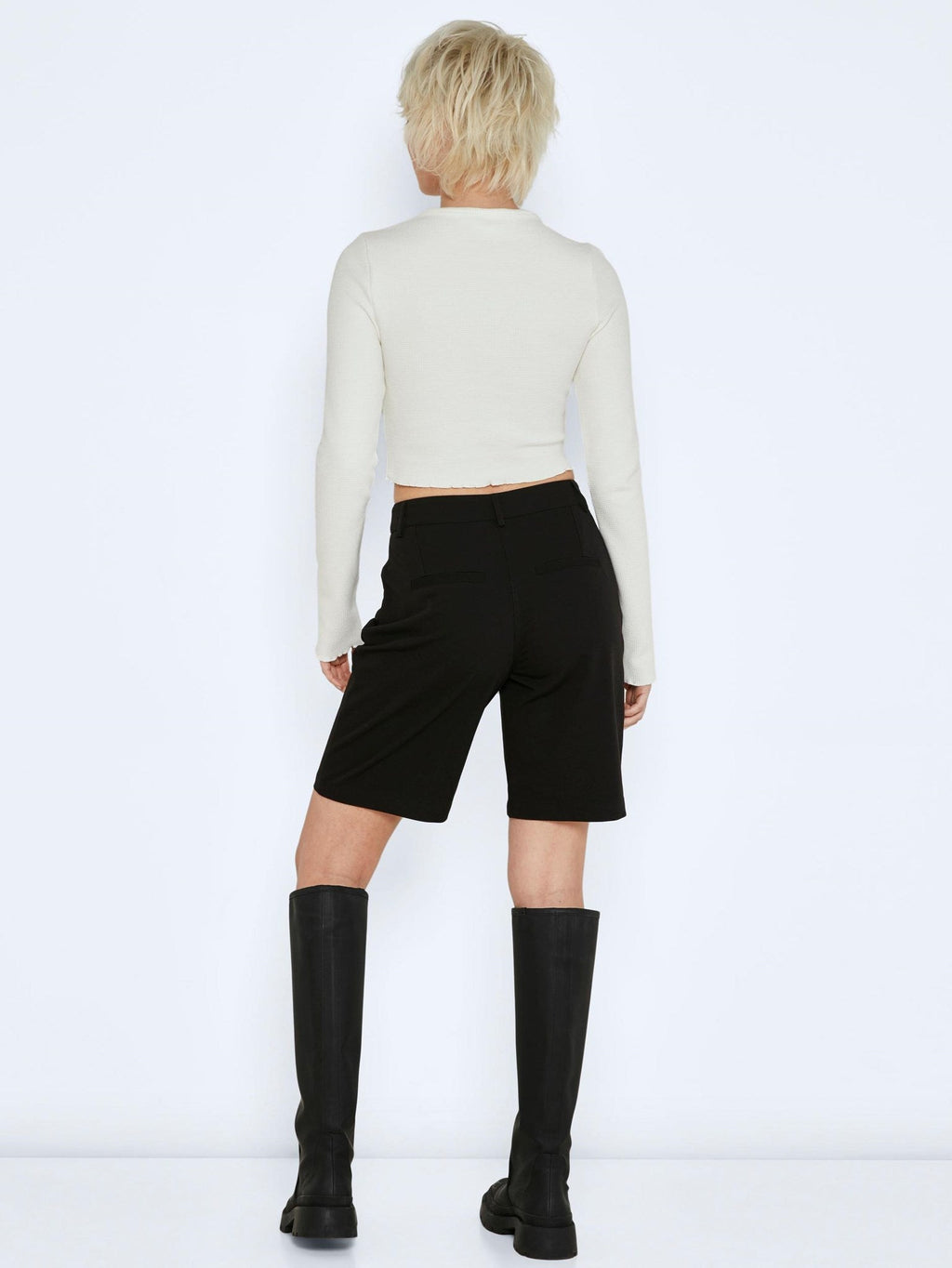 Drew High Taille Wide Shorts - Black