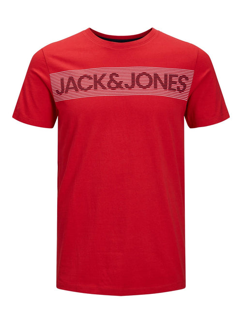 Ecorp Logo Tee O-Neck - True Red - TeeShoppen Group™ - T-shirt - Jack & Jones
