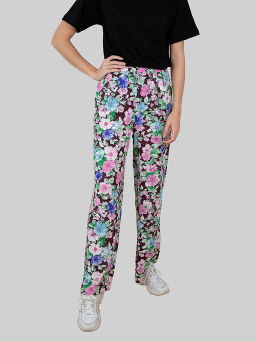 Elin Floral Pants - Port Royale / Big Flower - TeeShoppen Group™ - Pants - Vero Moda