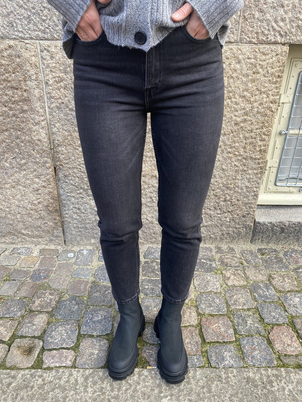 Emily High Taille Jeans - Black Denim