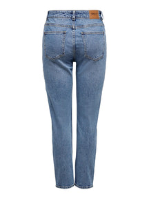 Emily High Taille Jeans - Medium Blauw
