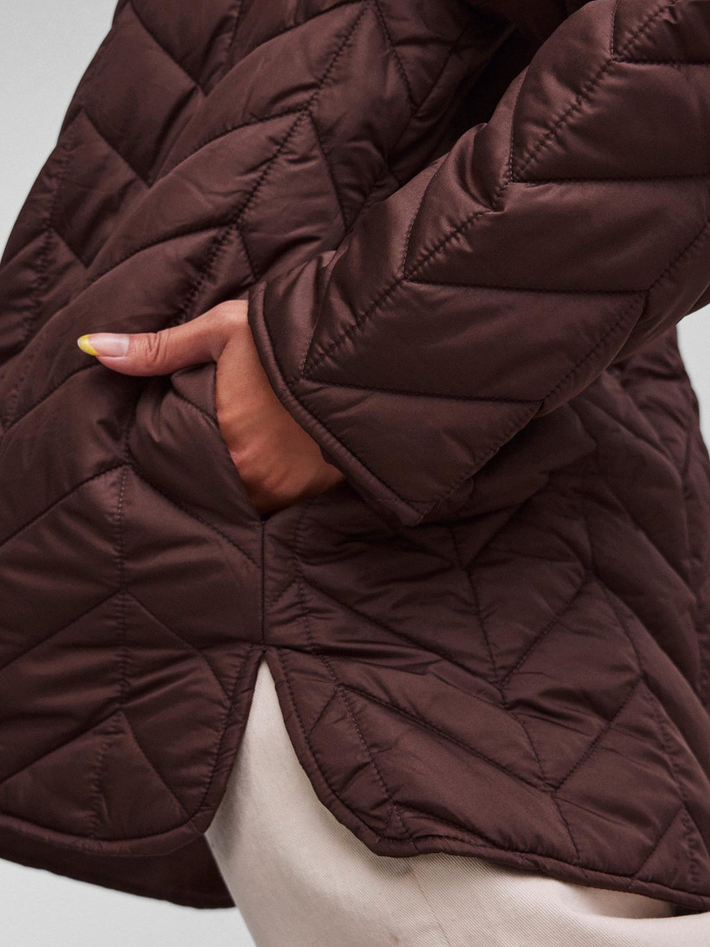 Fawn Short Quilted Jacket - Chicory Coffee