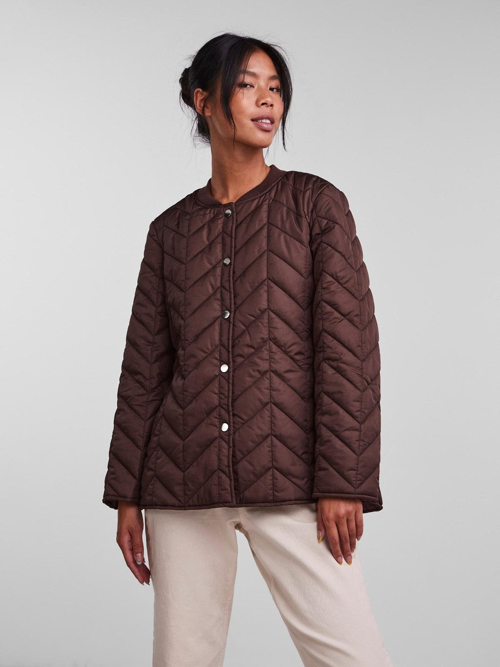 Fawn Short Quilted Jacket - Chacory Coffee