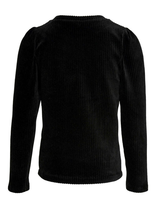 Fenja Puff Sweater - Black - TeeShoppen Group™ - Knitwear - Kids Only
