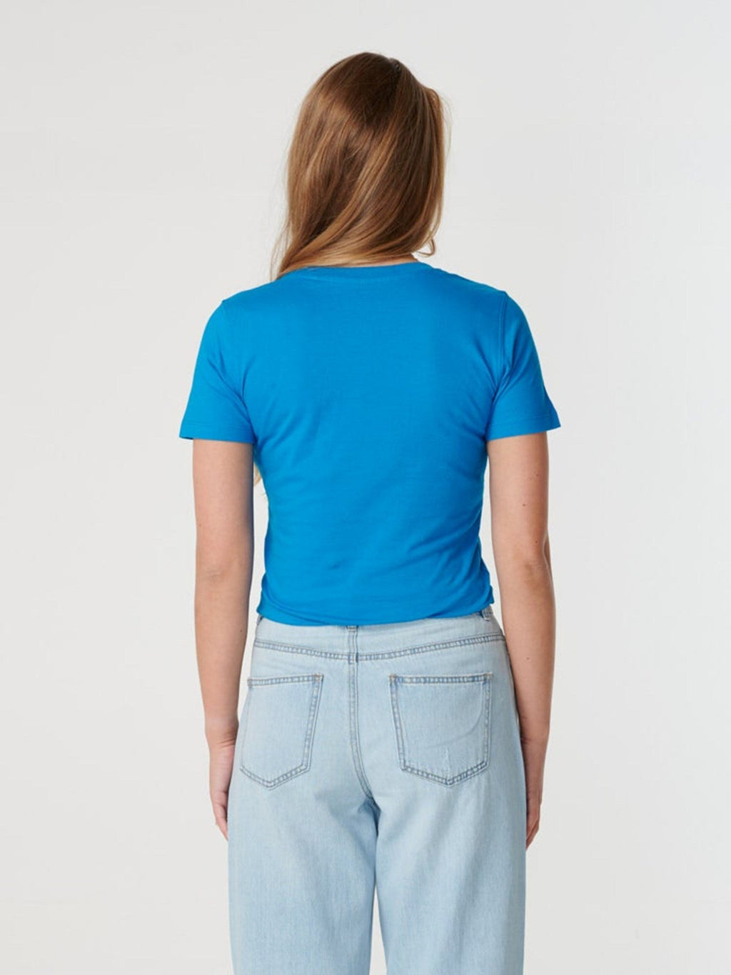 Gemonteerd t-shirt-torquoise blauw