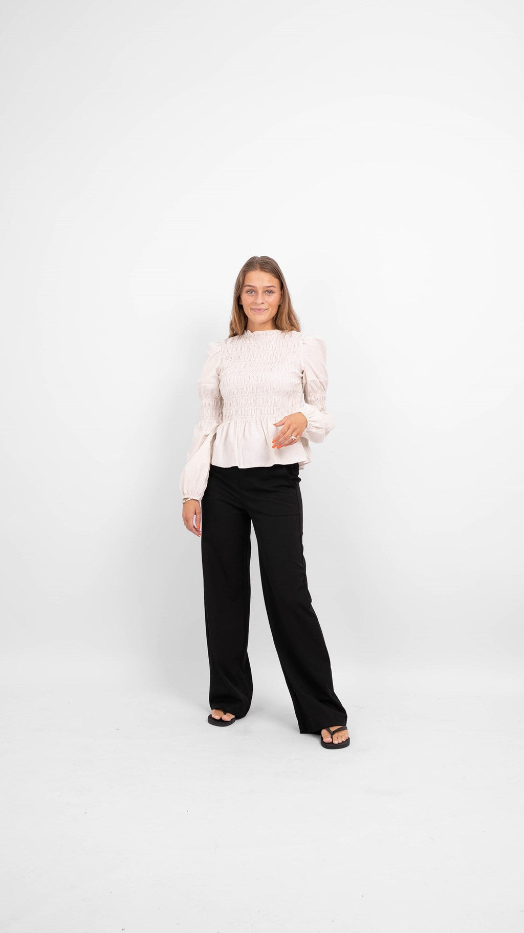 Gwenda Long Sleeved Top - Pumice Stone