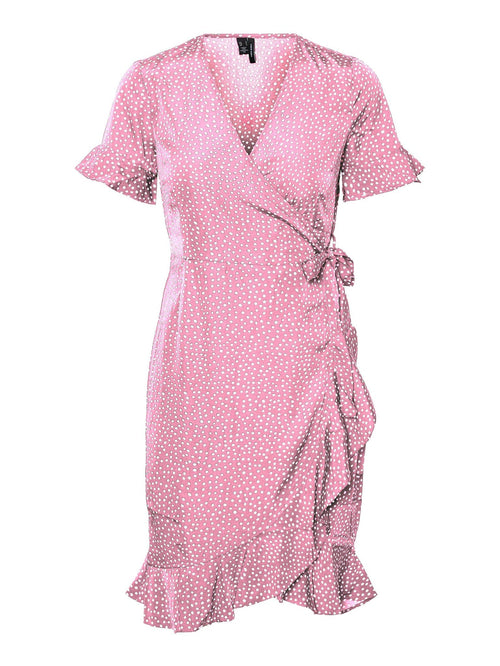 Henna 2/4 Wrap Dress - Prism Pink - TeeShoppen Group™ - Dress - Vero Moda