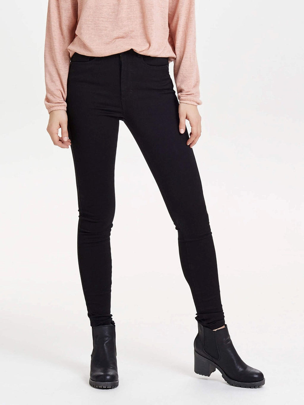 High Skinny Fit Jeans - Black