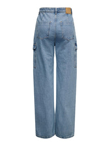 Hope High Taille Denim Jeans - Dark Blue Denim
