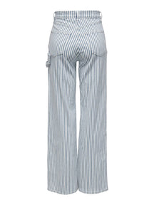 Hoop dat hoge taille gestreept Pants - Wit Blauw