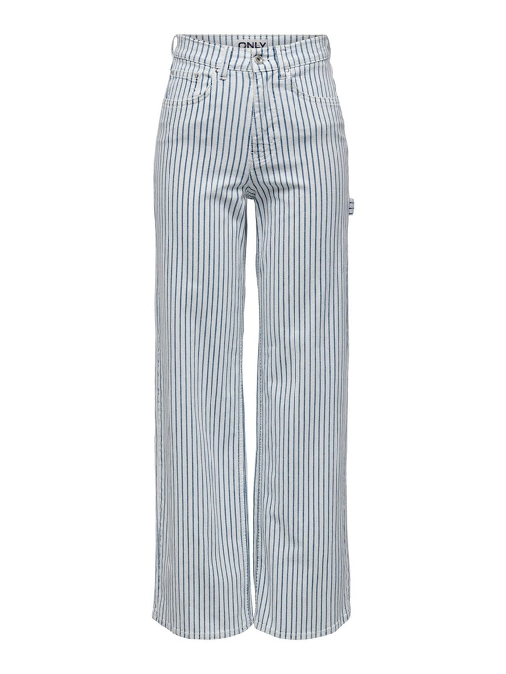 Hoop dat hoge taille gestreept Pants - Wit Blauw