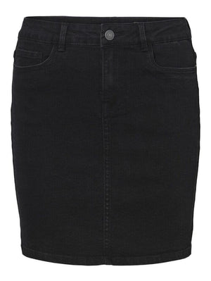 Hot Seven Skirt - Black Denim - TeeShoppen Group™ - Skirt - Vero Moda