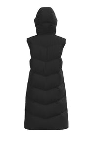 Jamilla Long Puffer Vest - Black